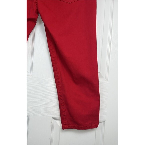 Seven7 Red Capris Women's 12 Crop Pants Clean Flat Front Stretch Summer - Picture 7 of 16